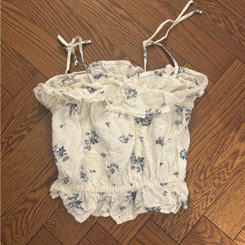 American Rag Blue Floral Blouse